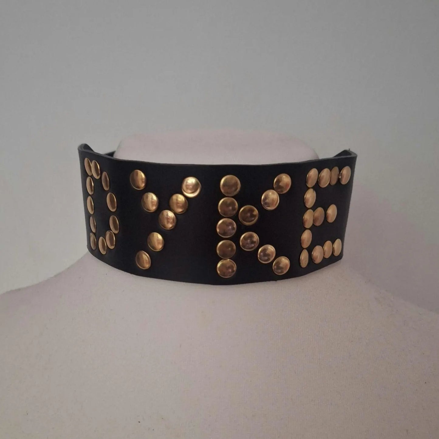 Leather studded dyke collar
