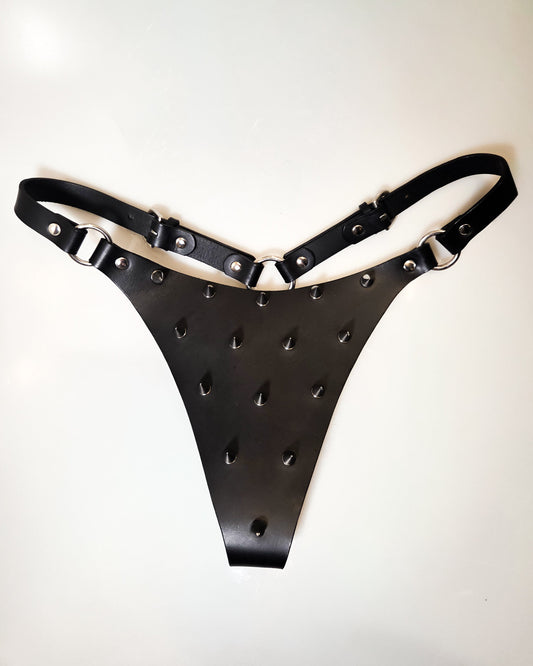 Spiked o-ring thong - Medium
