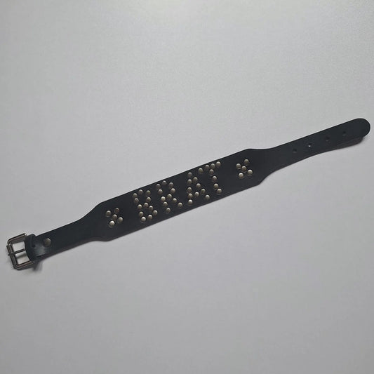 Leather studded brat collar