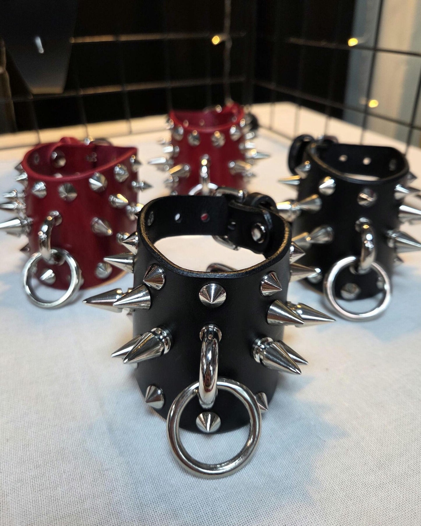 Heavy spiked o-ring curve cuff
